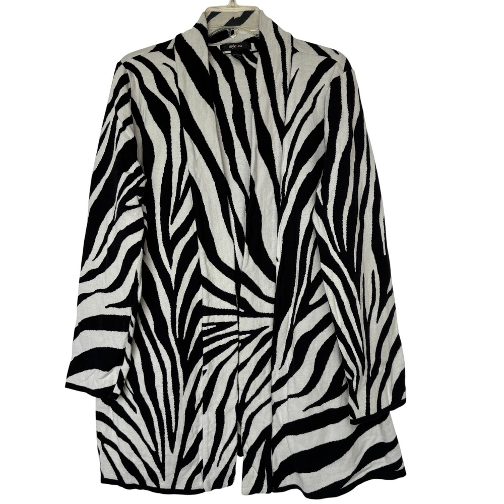 Maximalist Art to Wear Retro Indie 70s-style Hippie Zebra Cardigan Oversized XL